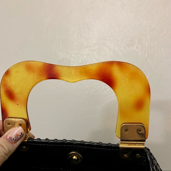 Vintage tortoise designed handle bag - Picture 4 of 4
